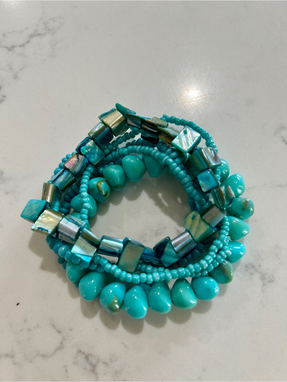 Turquoise Beaded Multi-Strand Bracelets- Women Jewelry